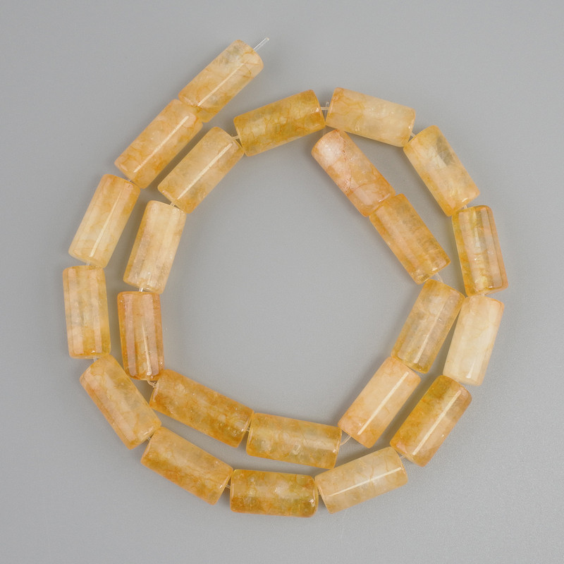 Citrine beads cylinder, diameter 17-18x8mm +-, length 40cm +/- on a thread