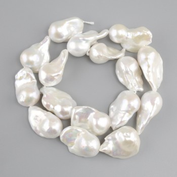 Baroque pearl beads with a "gasoline" tint 27-29, 5x15-15, 5mm ±, length 40cm +