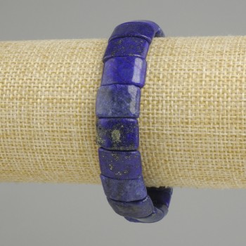 Lapis Lazuli bracelet link, diameter 14-15x9, 5-10mm +/-, length 18cm (stretch)