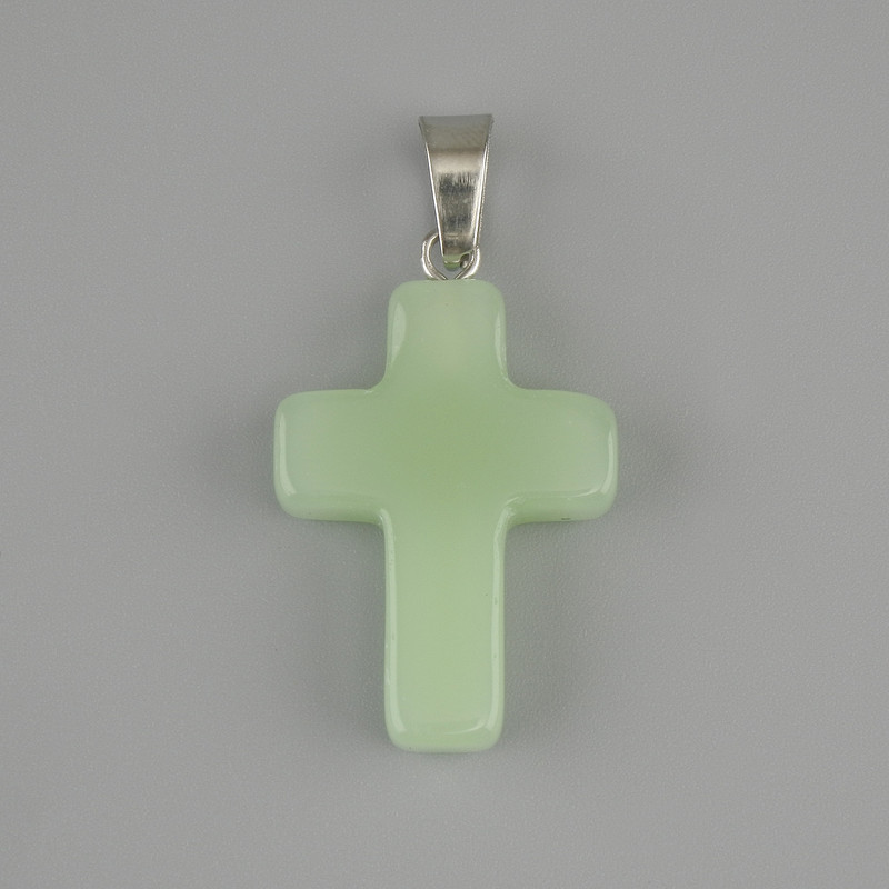 Cross pendant Jade 25x18 mm +-, length 35 mm +-