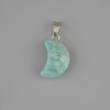 Faceted pendant Crescent Moon Amazonite 19x12mm +/-, length 25mm +/-
