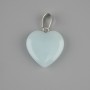 Pendant Heart Aquamarine 20x20mm +/-, length 28mm +/-