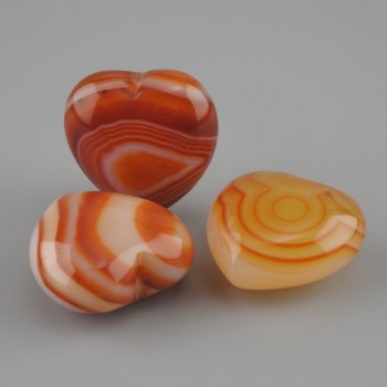 Cameo blank (base) for a pendant Heart Agate 20x20mm ± with hole for a pin