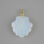 Pendant Shell Moonstone Adularia Opalite 22x22x22mm+-, length 30mm+-