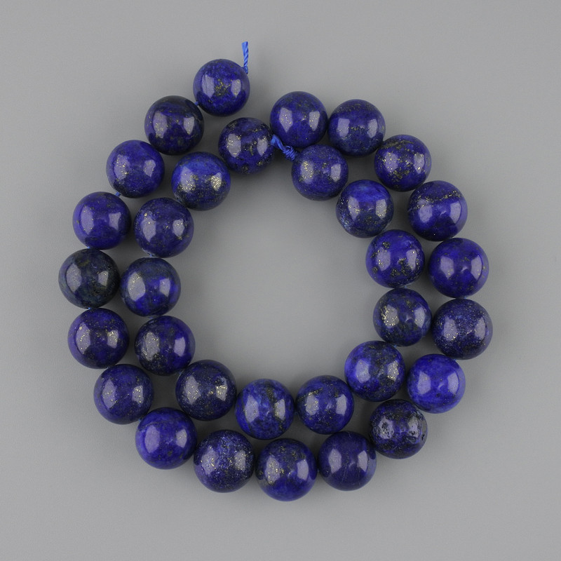 Lapis Lazuli beads smooth round 12mm ±, length 38cm ± on a thread