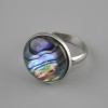 Ring Haliotis 17.5 mm ± without band, sizes silver-colored metal