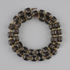 Smoky topaz faceted cube beads, diameter 8x8 mm+- bead 3 mm+-, length 37 cm+- on a thread
