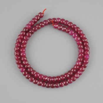 Ruby beads faceted rondelle, diameter 6x4mm +-, length 39cm +/- on a string