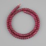 Ruby beads faceted rondelle, diameter 6x4mm +-, length 39cm +/- on a string