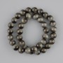 Grey Tiger's Eye beads (artificial) smooth round bead, diameter 10mm ±, length 38cm ± on a thread