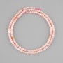Beads Pink Opal faceted cube, diameter 3x3mm +/-, length 39cm +/-