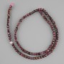 Ruby beads faceted cube, diameter 3x3mm +- , string length 39cm +-