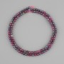 Sapphire Ruby faceted bead, diameter 3.5 mm +/-, length 38 cm +/-