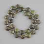 Jasper Dragon Blood Heart beads, diameter 12mm ± seed beads 3mm ±, length 38cm ±