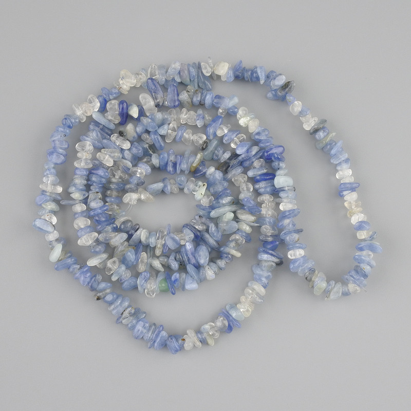 Beads Kyanite Natural Stone Crystal Chipped 5-7,5 mm +/- length 78 cm +/- on a cord