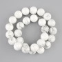 Howlite beads smooth round 14mm +-, length 39cm +- on a thread