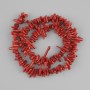 Coral beads, spear-shaped rubble, diameter 6-12x2-3 mm +/-, length 39 cm +/- on a thread