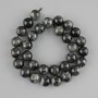 Obsidian beads smooth round bead, diameter 12.5 mm (±), length 38 cm (±)