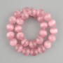 Cat's Eye beads pink, smooth round bead, diameter 13.5 mm ±, length 37 cm ± on a string