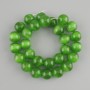 Beads green Cat's Eye smooth bead, diameter 13.5–14 mm ±, length 37 cm ± on a cord