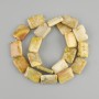 Stone beads of fossil coral rectangular 20x15mm +-, strand length 40cm +- on thread