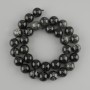 Natural stone beads Rutilated quartz with inclusions of Schorl tourmaline, smooth round bead, diameter 12mm +/-, length 38cm +/-, on a thread