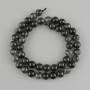 Beads natural stone Rutilated Quartz with inclusion of Tourmaline Schorl smooth round bead, diameter 8mm+- , length 38cm+- on a string