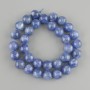 Natural stone beads Kyanite smooth round bead, diameter 12mm+-, length 39cm+- on a thread
