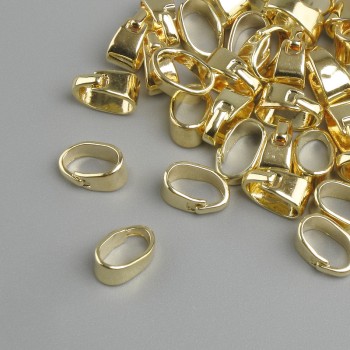 Jewelry findings Holder for pendant, diameter 3mm ±, length 7mm ±, metal color light gold, pack 35 pcs +
