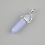 Agate pendant hexagon crystal with crystal ball 8x31x41mm+