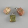Totem pendant Jasper Heliotrope jasper brick 16x11x11mm±, length 24mm± assorted sizes