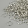 Jump ring spring clasp, diameter 8mm, silver-colored metal, packaged 20g