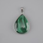 Malachite pendant in a silver-toned metal setting 45x30mm±, length 51mm± (assorted sizes)