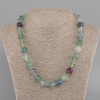 Necklace Fluorite faceted bead, diameter 12mm+-, length 45cm +- with clasp