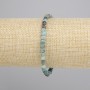 Chrysocolla bracelet faceted cube 4x4mm+- diameter, length 18cm+- stretch