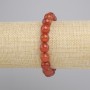 Bracelet Carnelian Faceted Bead, Diameter 10mm +/-, Length 18cm +/- Stretch