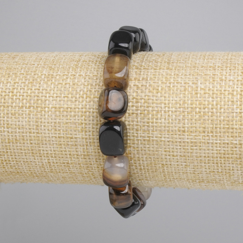Agate bracelet bar, diameter 12x8, 5-9mm +/- , length 18cm +/- stretch