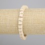 Beige bracelet Lava volcanic rock cube, diameter 6x6mm+-, length 18cm+- stretch
