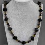 Necklace Agate Czech crystal, length 84 cm+