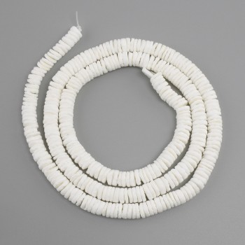 Abalone shell beads Scarpharca rondelle, diameter 7x1, 5-2mm+-, length 61cm+- on nylon thread