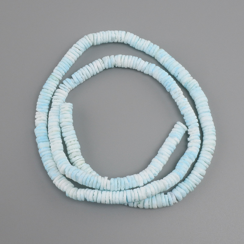 Scapharca shell beads Scapharca rondelle, diameter 6.5-7x1.5-2mm+-, length 61cm+- on a string