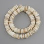 Abalone shell beads (Scapharca) rondelle, diameter 10x1, 5-2mm+- , length 38cm+- on thread