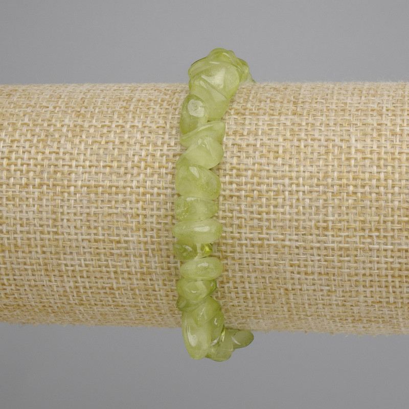 Bracelet Chrysoprase chips, diameter 6-11x2-6mm +/-, length 18cm +/- stretch