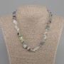 Necklace Fluorite rubble, diameter 5–12x3–5mm +/-, length 45cm +5cm extending chain