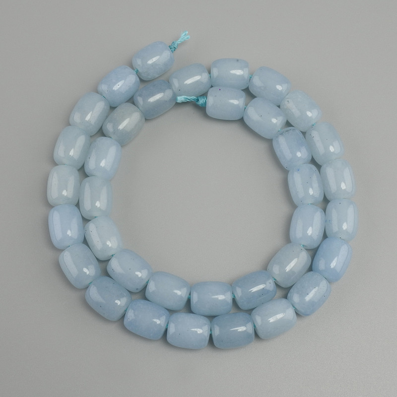 Aquamarine beads barrel shape, diameter 10-10, 5x9mm +/-, strand length 37cm +/-