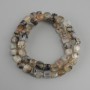Agate "Dragon Veins" cube beads, diameter 7-9mm +/-, length 37cm +/- on a string
