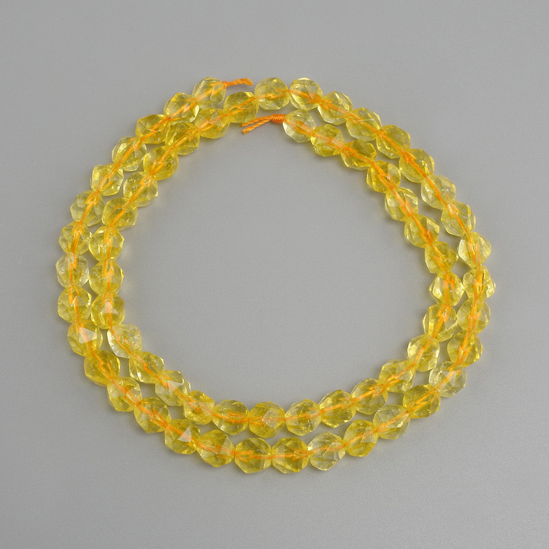 Citrine faceted beads, diameter 6x5mm +/-, length 36cm +/-