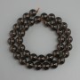 Beads Smoky Quartz smooth bead, diameter 10mm+/-, length 37cm+