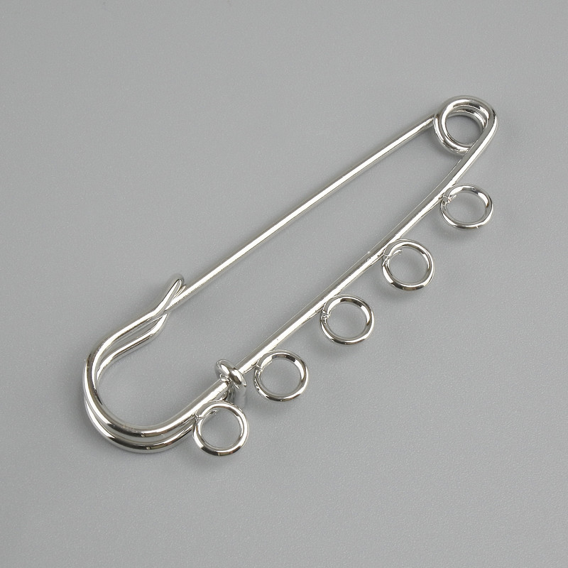 Brooch pin base, pin 50x12mm ± silver-colored metal