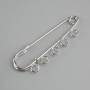 Brooch pin base, pin 50x12mm ± silver-colored metal